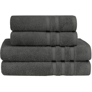 Sensei Maison Ensemble de bain 4 pieces en coton/modal Anthracite