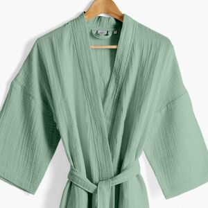 Carre Blanc Peignoir femme gaze de coton biologique vert