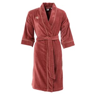 Carre Blanc Peignoir femme coton col kimono rouge