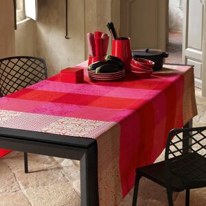 Le Jacquard Francais Nappe en coton cerise 175 x 175