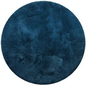 Homie Living Tapis de bain microfibre rond tres doux uni bleu petrole D90