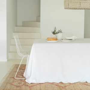 Maison d'ete Nappe gaze de de coton blanc 180X310 CM