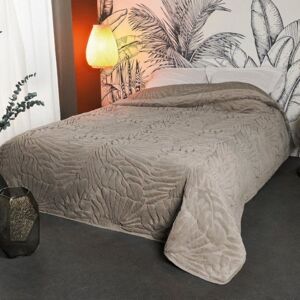 Linder Dessus de lit feuillages polyester taupe 240x260cm