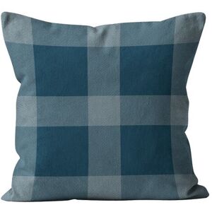 Coast And Valley Coussin tartan velours bleu gris 60x60 cm