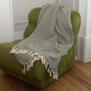 Febronie Plaid coton 160x250 vert olive