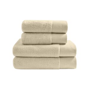 Sensei Maison Ensemble de bain 4 pieces en coton peigne Zero Twist Ficelle