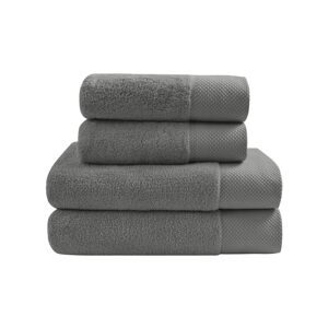 Sensei Maison Ensemble de bain 4 pieces en coton peigne Zero Twist Anthracite