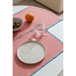 RNT by Really Nice Things Ensemble de table nappe et serviettes 8 pieces lin 100% rose et bleu