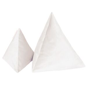 MX HOME Lot de 2 coussins pyramide en velours blanc creme