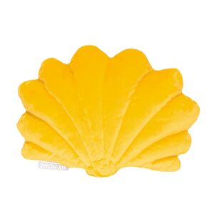 MX HOME Coussin coquillage en velours jaune moutarde