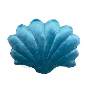 MX HOME Coussin coquillage en velours bleu cyan