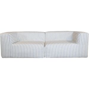 MX HOME Housse Lin raye bleu pour canape-Taille 3 places