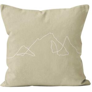 Coast And Valley Coussin dessin en velours Vert 60x60cm