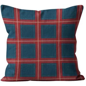 Coast And Valley Coussin a motif velours bleu rouge 60x60 cm