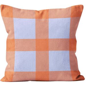 Coast And Valley Coussin vichy velours bleu Orange 60x60 cm