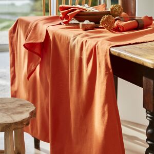 Coucke Nappe rectangulaire unie en coton orange 160x240