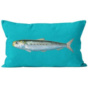 Artpilo Coussin deco sardine velours bleu