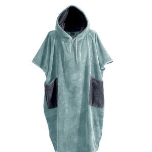 Sensei Maison Poncho de plage adulte en coton velours Bleu Arctic S/M