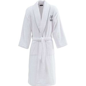 Sensei Maison Peignoir brodé col châle 420 g/m² blanc XL - Publicité Sensei Maison Peignoir brodé col châle 420 g/m² blanc XL - Publicité