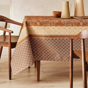 Becquet Nappe en polyester marron caramel 160x160cm - Publicité Becquet Nappe en polyester marron caramel 160x160cm - Publicité