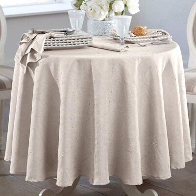 Becquet Nappe ovale beige 180x285 en polyester - Publicité Becquet Nappe ovale beige 180x285 en polyester - Publicité
