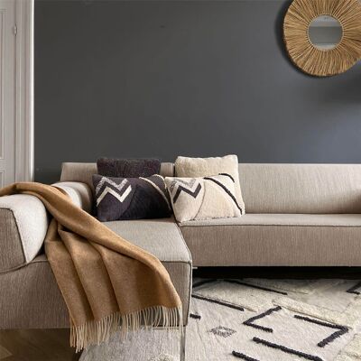 Malagoon Plaid en laine recyclée double face beige camel 131x170 - Publicité Malagoon Plaid en laine recyclée double face beige camel 131x170 - Publicité