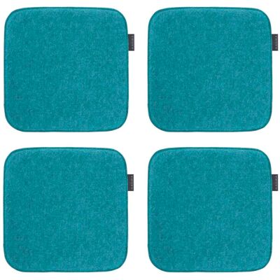 Magma Galettes de chaises carrées bleu pétrole - lot de 4 - env. 35x35 - Publicité Magma Galettes de chaises carrées bleu pétrole - lot de 4 - env. 35x35 - Publicité