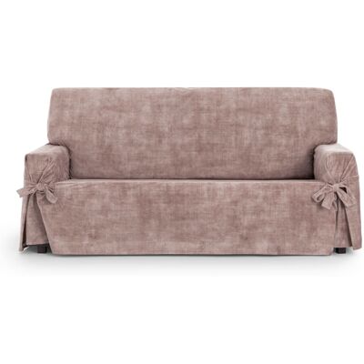 Eysa Housse de canapé 3 pl antitache avec des rubans rose 180 -230cm - Publicité Eysa Housse de canapé 3 pl antitache avec des rubans rose 180 -230cm - Publicité