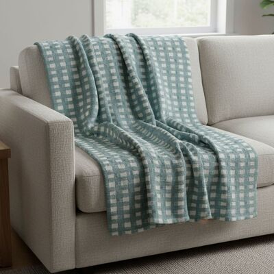 Becquet Jeté de canapé en coton bleu aqua 270x250cm - Publicité Becquet Jeté de canapé en coton bleu aqua 270x250cm - Publicité
