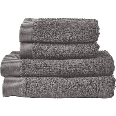 Zone Ensemble de 4 serviettes en coton gris - Publicité Zone Ensemble de 4 serviettes en coton gris - Publicité