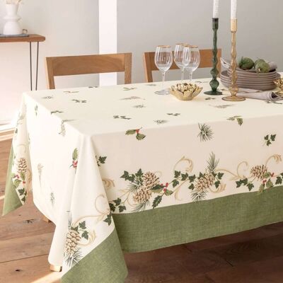 Becquet Nappe en coton vert 150x300cm - Publicité Becquet Nappe en coton vert 150x300cm - Publicité