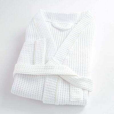 Linandelle Peignoir nid d'abeille en coton blanc 7xl - Publicité Linandelle Peignoir nid d'abeille en coton blanc 7xl - Publicité