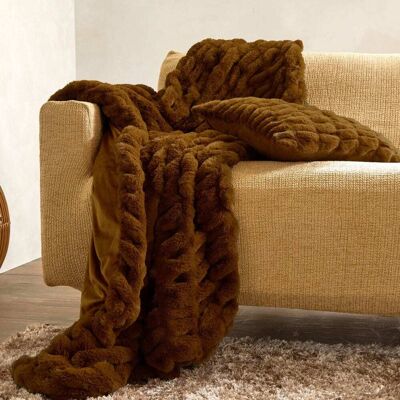 Becquet Plaid en polyester marron noisette 130x170 cm - Publicité Becquet Plaid en polyester marron noisette 130x170 cm - Publicité