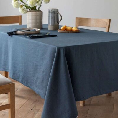 Becquet Nappe en coton bleu orage - Publicité Becquet Nappe en coton bleu orage - Publicité