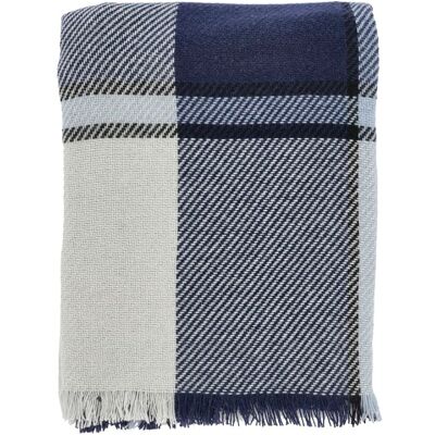 Sodahl Plaid en laine bleu 130x170cm - Publicité Sodahl Plaid en laine bleu 130x170cm - Publicité