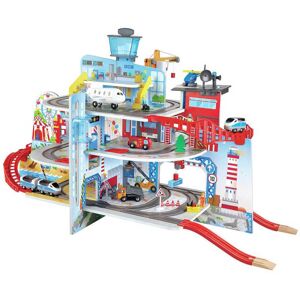 Hape Circuit de train sur 3 niveaux avec grue montagne urbaine