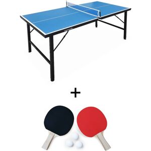 sweeek Mini table de ping pong pliable 150x75cm indoor bleue, avec 4