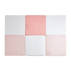 Tineo Maxi tapis d'eveil et de motricite 5en1 Bebe Rose Coton 180x120 cm