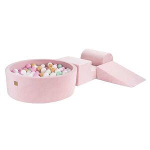 MeowBaby Set mousse piscine rose clair boules Blanc/Rose Pastel/Menthe/Beige