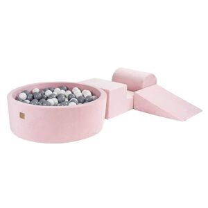 MeowBaby Set mousse piscine rose clair boules Gris/Blanc