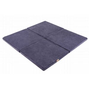 MeowBaby Tapis de jeu carré bleu gris 100x100cm
