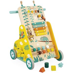 Janod Chariot de marche multi-activités en bois Tropik