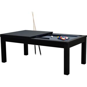 Rendez-Vous Deco Table de billard convertible noire tapis gris