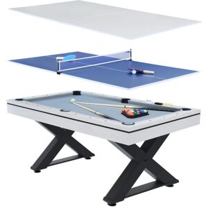 Concept Usine Table multi-jeux, ping-pong et billard en bois blanc