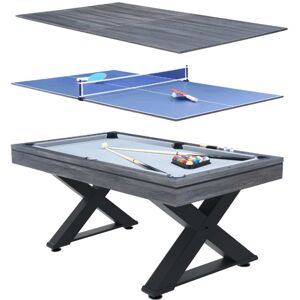 Concept Usine Table multi-jeux, ping-pong et billard en bois gris