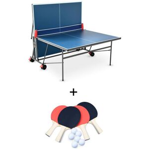 sweeek Table de ping pong indoor bleue, avec 4 raquettes et 6 balles, pour