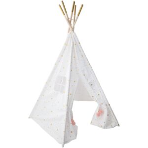 Home Maison Tipi enfant pliable étoilé coton blanc 160x120