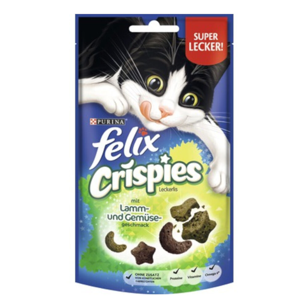 Felix 45g Friandises Felix Crispies, viande et légumes - Friandises pour Chat