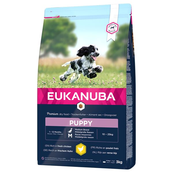 Eukanuba 2x3kg Puppy Medium Breed poulet Eukanuba - Croquettes pour