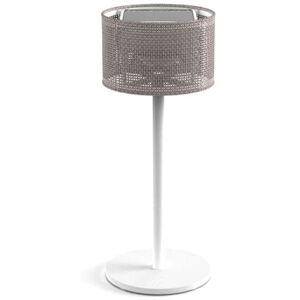 Lampe a poser exterieur Maiori LA LAMPE MINI POSE-Baladeuse Solaire Bluetooth d'Exterieur H28cm Beige